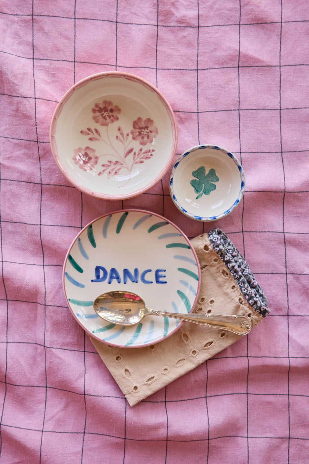 Ceramic Cake Plate with Hand-painted DANCE - Rice By Rice