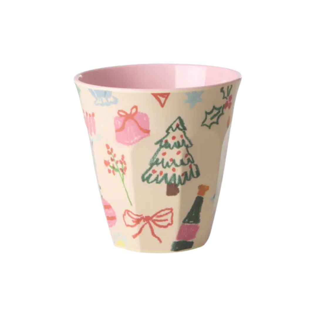 Melamine Cup with Xmas Galore Print – Medium – 8.5 fl oz - Rice By Rice
