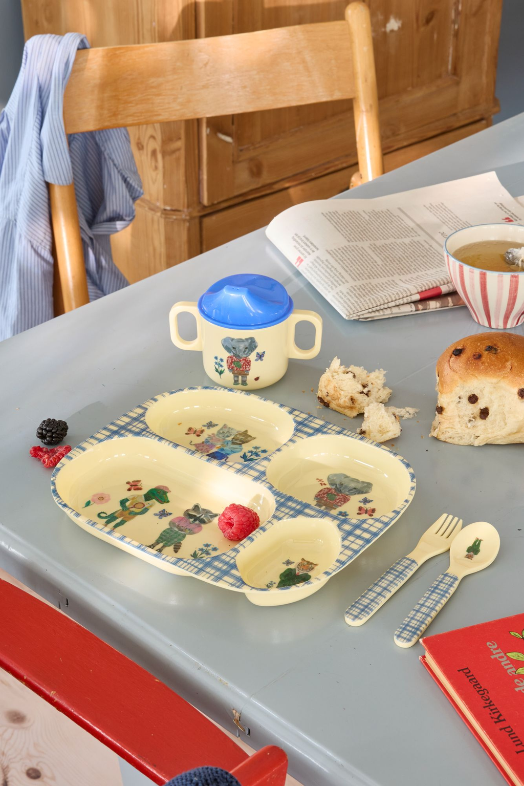 Melamine 2 Handle Baby Cup Nathalie Lete Blue Print - Rice By Rice