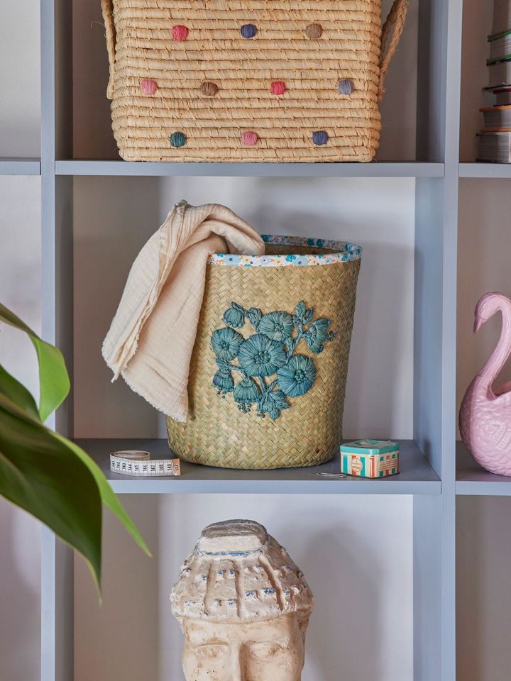 Small Round Raffia Basket - Natural - Rice By Rice