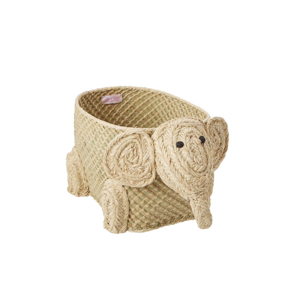 Small Raffia Elephant Seagrass Storage Basket - Natural - Rice By Rice