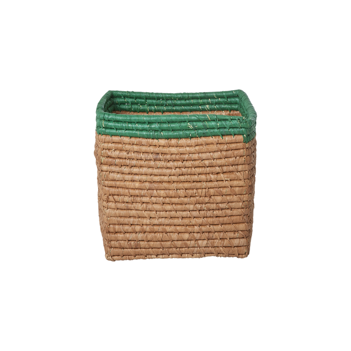 Small Square Raffia Storage Basket - Tea - Rice By Rice