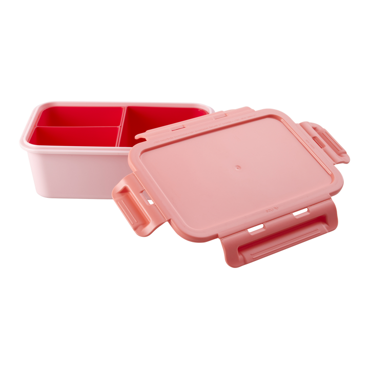 Large Square Lunchbox with 3 Inserts - Pink Print - Rice By Rice