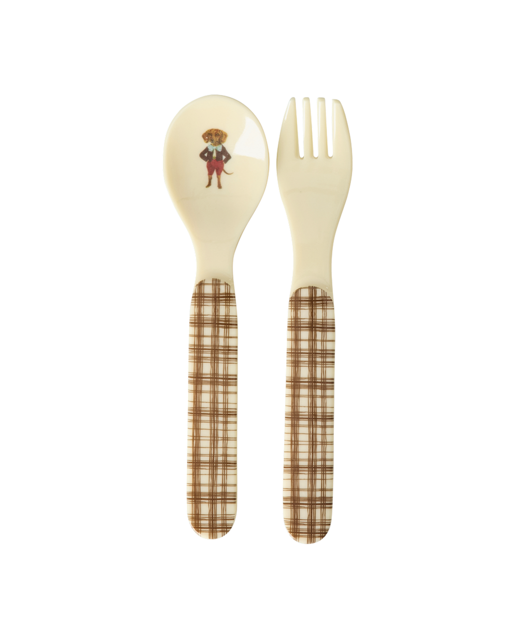 Melamine Baby Dinner Set in Giftbox - Nathalie Lété Print - Brown - 4 pcs - Rice By Rice