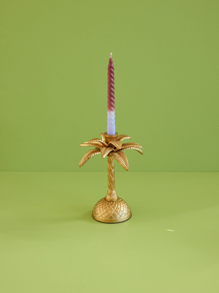 Large Palm Metal Candle Holder - Gold - Rice By Rice
