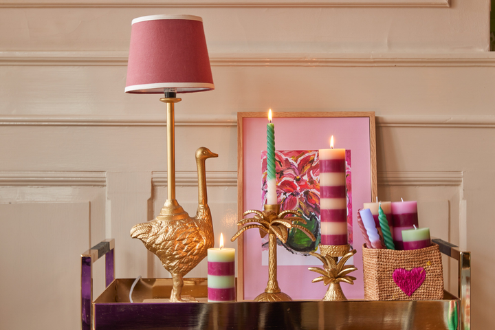 Large Palm Metal Candle Holder - Gold - Rice By Rice