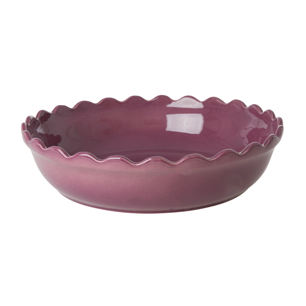 Round Medium Stoneware Oven Dish | Purple - Rice By Rice