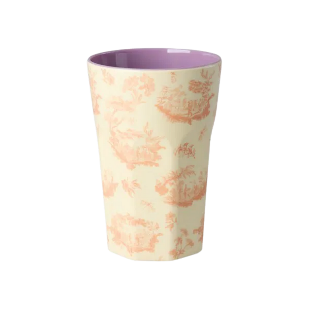 Melamine Cup with Toile Print – Tall – 13.5 fl oz - Rice By Rice