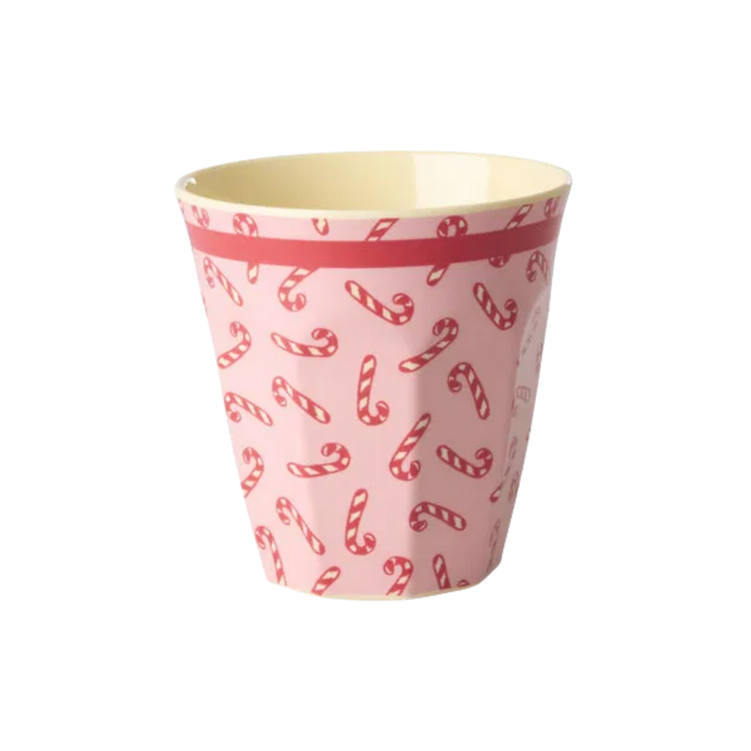 Melamine Cup with Candy Cane Print – Medium – 8.5 fl oz - Rice By Rice