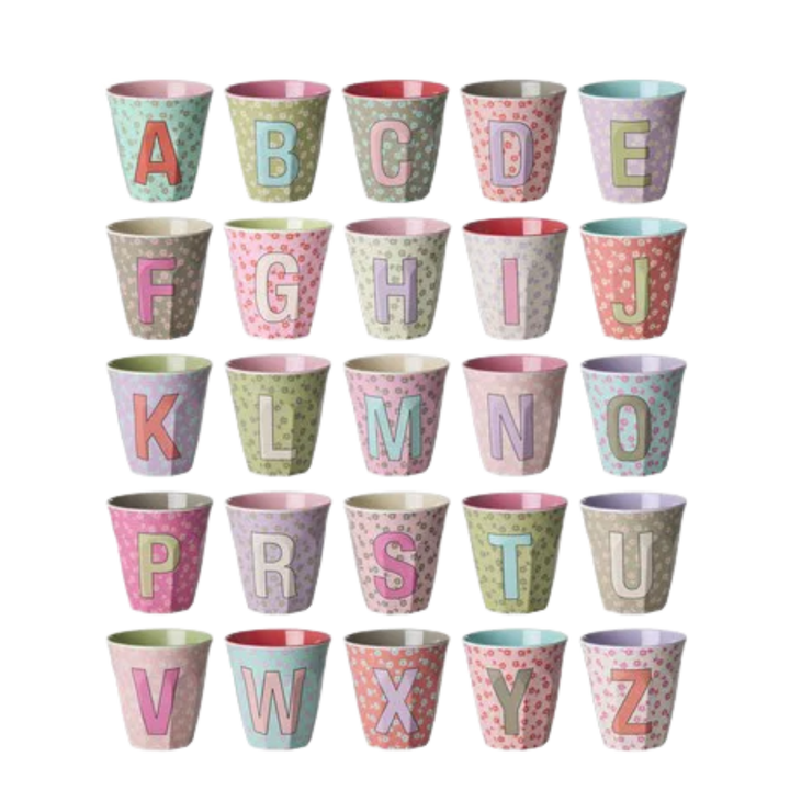 Melamine Full Alphabet - Flowers - 3 x Each Letter - Pinkish Colors - Medium - 8.45 oz