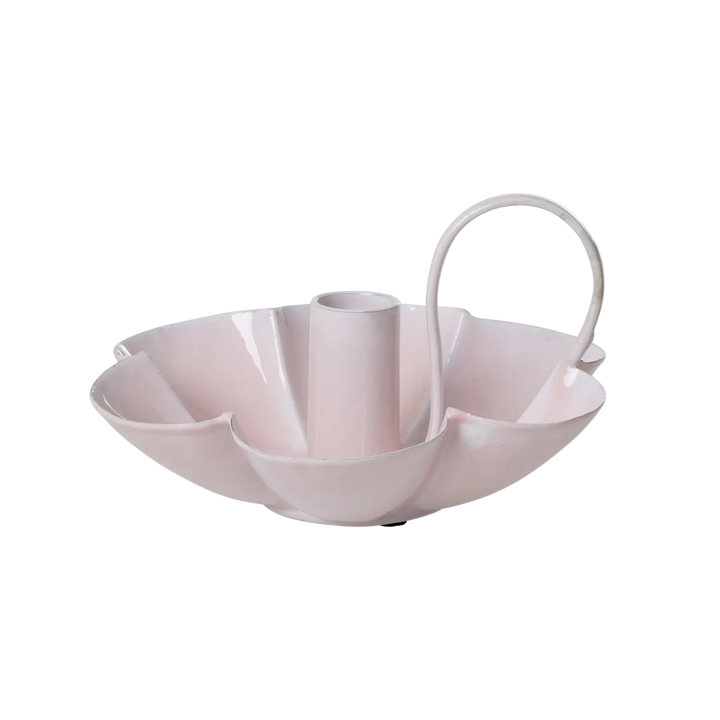Metal Flower Shape Candle Holder in Soft Pink - Rice By Rice