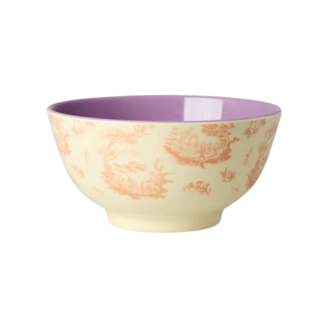 Melamine Bowl with Toile de Rice Print – Medium – 23.7 fl oz - Rice By Rice