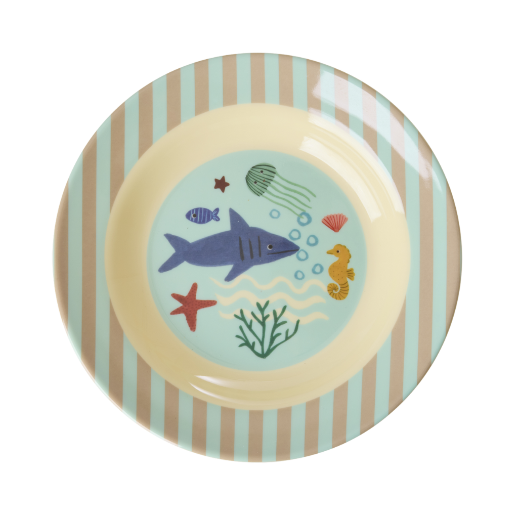 Kids Bowl - Blue - Ocean Print - Rice By Rice