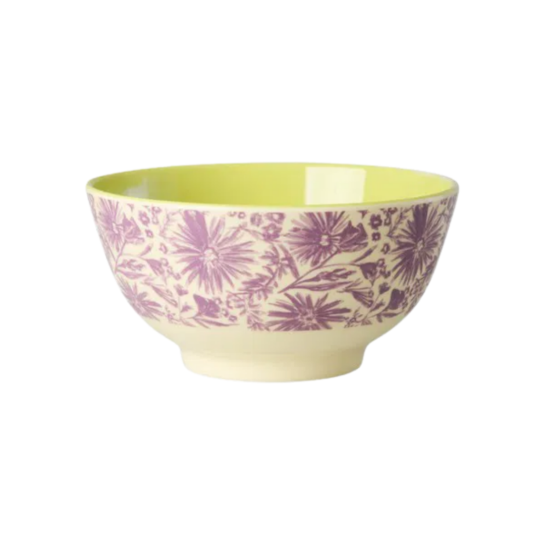 Melamine Bowl with Flower Press Print – Medium – 23.7 fl oz - Rice By Rice