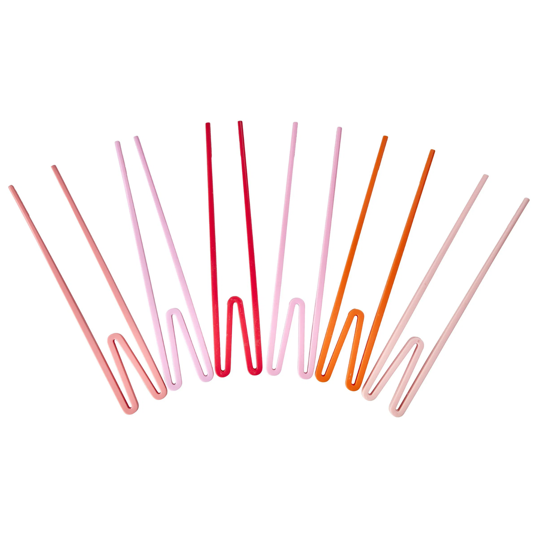 Plastic “Beginner Friendly” Chopsticks in 6 Asst. Colors – Red Pink Tones - Rice By Rice