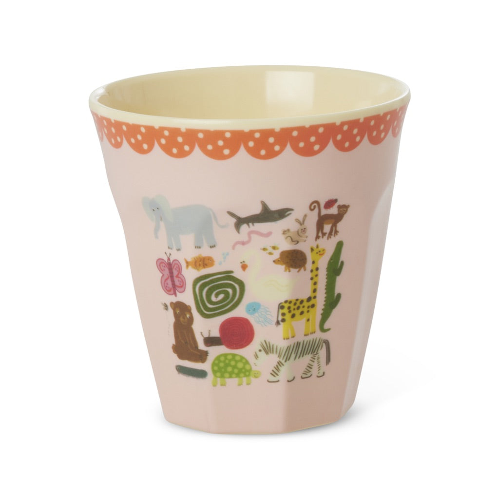 Medium Cup - Pink - Wildlife Print - Rice By Rice