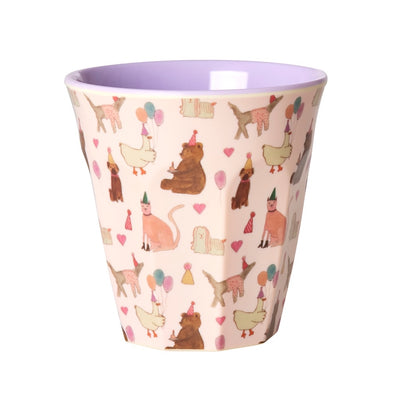Medium Melamine Cup - Soft Pink - Party Animal Print - Rice By Rice