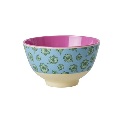 Small Melamine Bowl - Blue - Good Luck Print - Rice By Rice