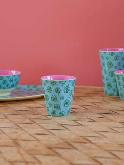 Melamine Tall Cup - Blue - Good Luck Print - Rice By Rice