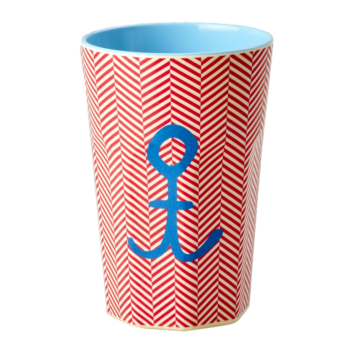 Tall Cup - Red - Anchor Print - Rice By Rice