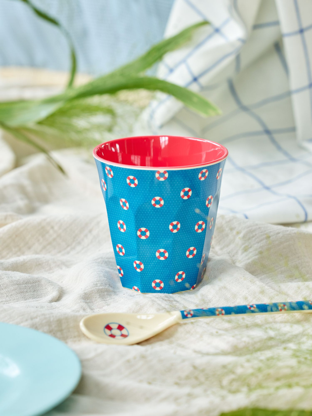 Medium Cup - Dark Blue - Lifeline Print - Rice By Rice