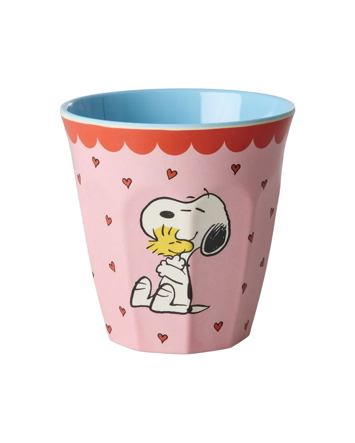 Melamine Cup with Snoopy Print - Medium - Pink - 8.45 oz - EARLY JUNE DELIVERY - Rice By Rice