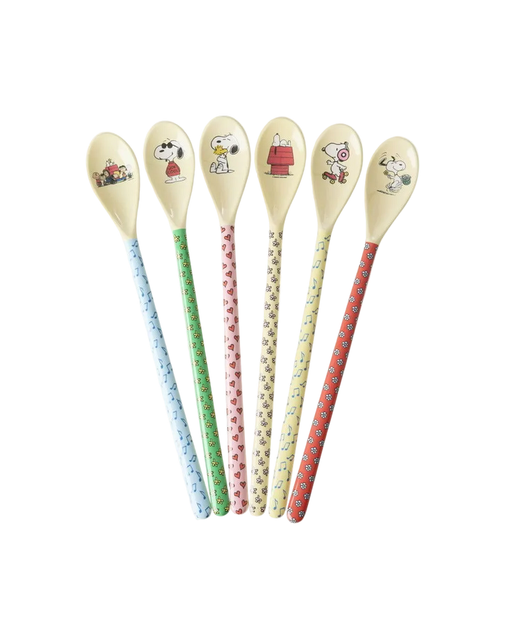 Melamine Latte Spoons - Snoopy...Set of 6 Spoons - Rice By Rice