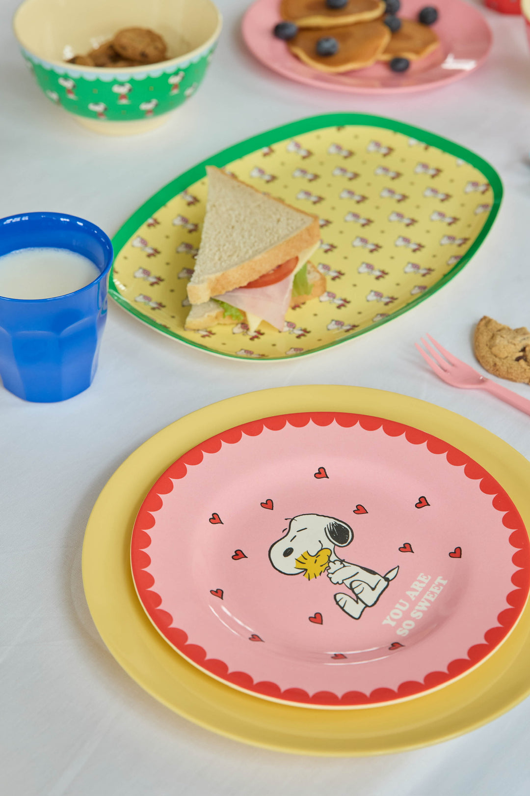 Rectangular Plate with Snoopy Print - Yellow - EARLY JUNE DELIVERY - Rice By Rice