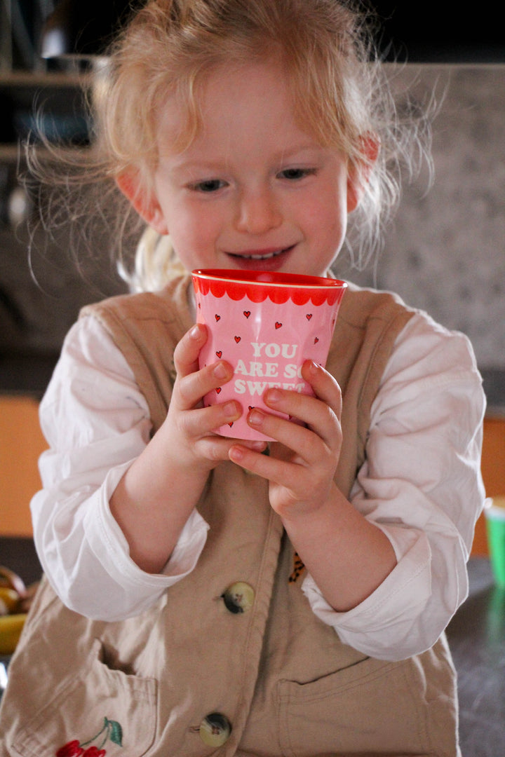 Melamine Cup with Snoopy Print - Medium - Pink - 8.45 oz - EARLY JUNE DELIVERY - Rice By Rice