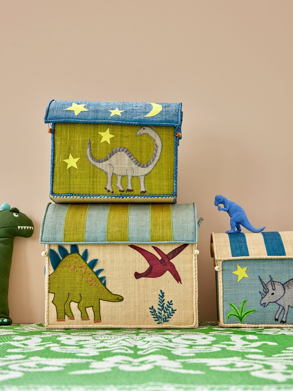 Raffia Kids Bag with Dinosaur Theme - Rice By Rice