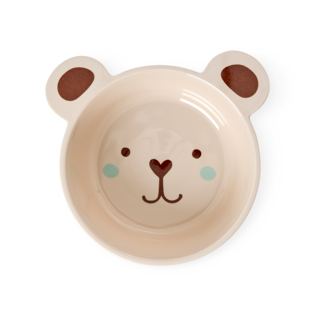 Melamine Kids Bowl | Brown Bear Print - 16.9oz - Rice By Rice