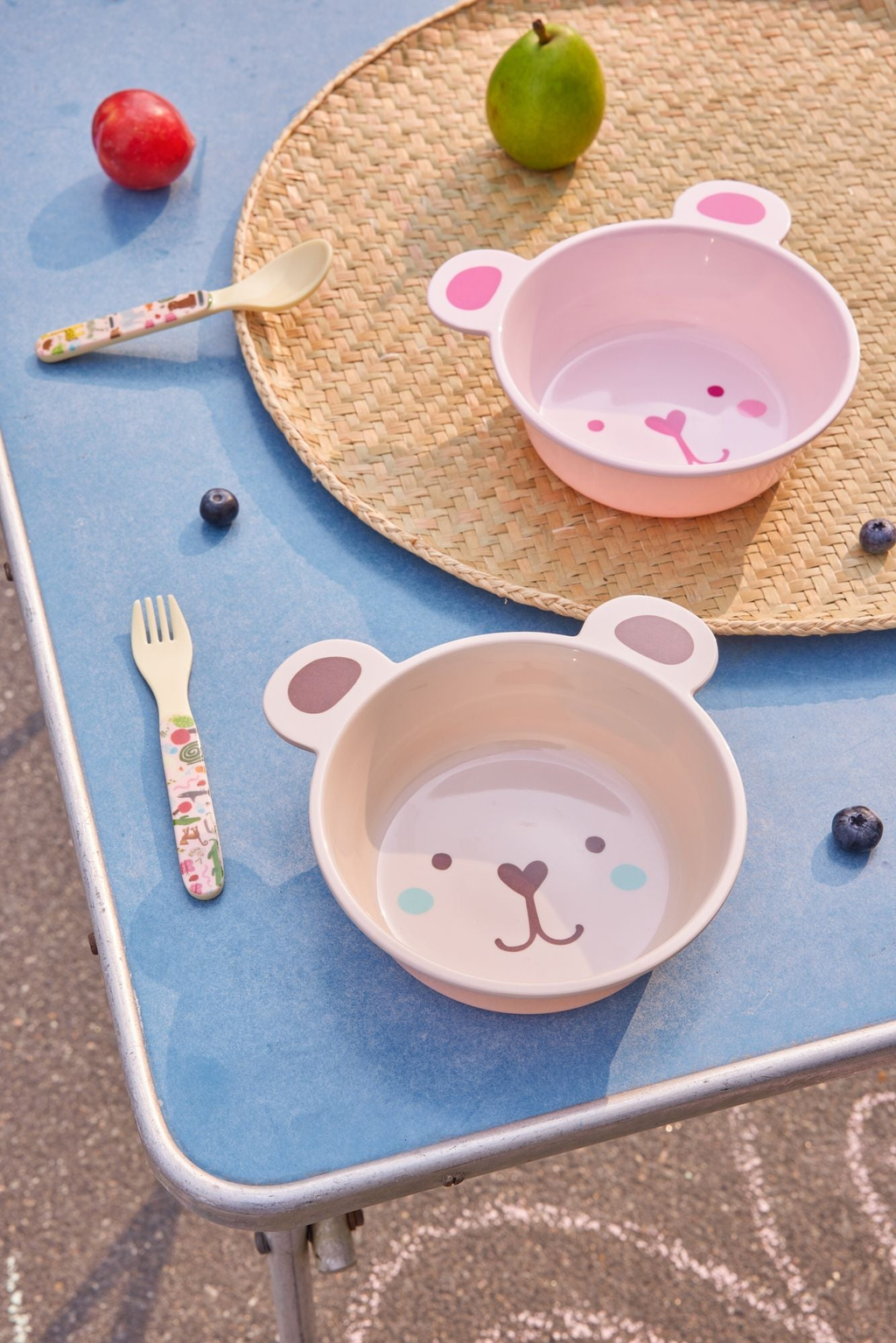 Melamine Kids Bowl | Pink Bear Print - 16.9oz - Rice By Rice