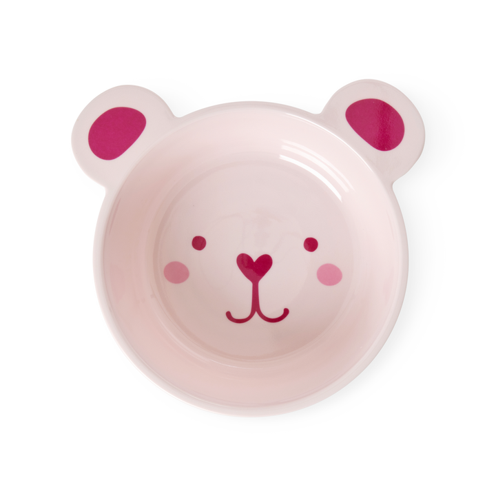 Melamine Kids Bowl | Pink Bear Print - 16.9oz - Rice By Rice