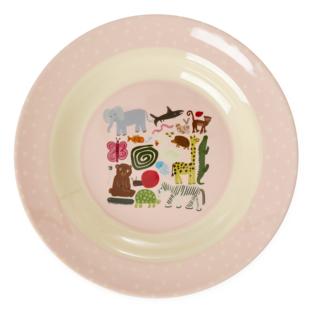 Melamine Kids Bowl | Pink Wildlife Print - Rice By Rice