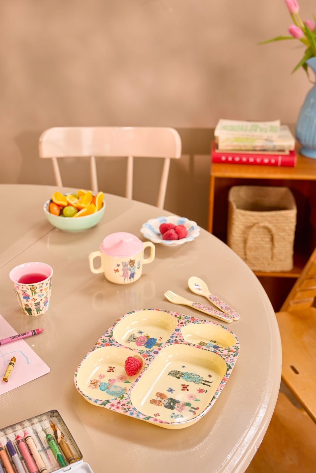 Kids Melamine Cup - Small - Nathalie Lete Pink Print - 5.4oz - Rice By Rice