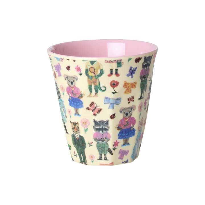 Kids Melamine Cup - Small - Nathalie Lete Pink Print - 5.4oz - Rice By Rice