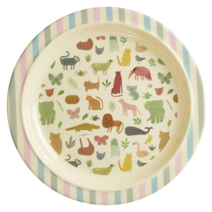 Melamine Kids Plate - Multicolor - Sweet Jungle Print - Rice By Rice