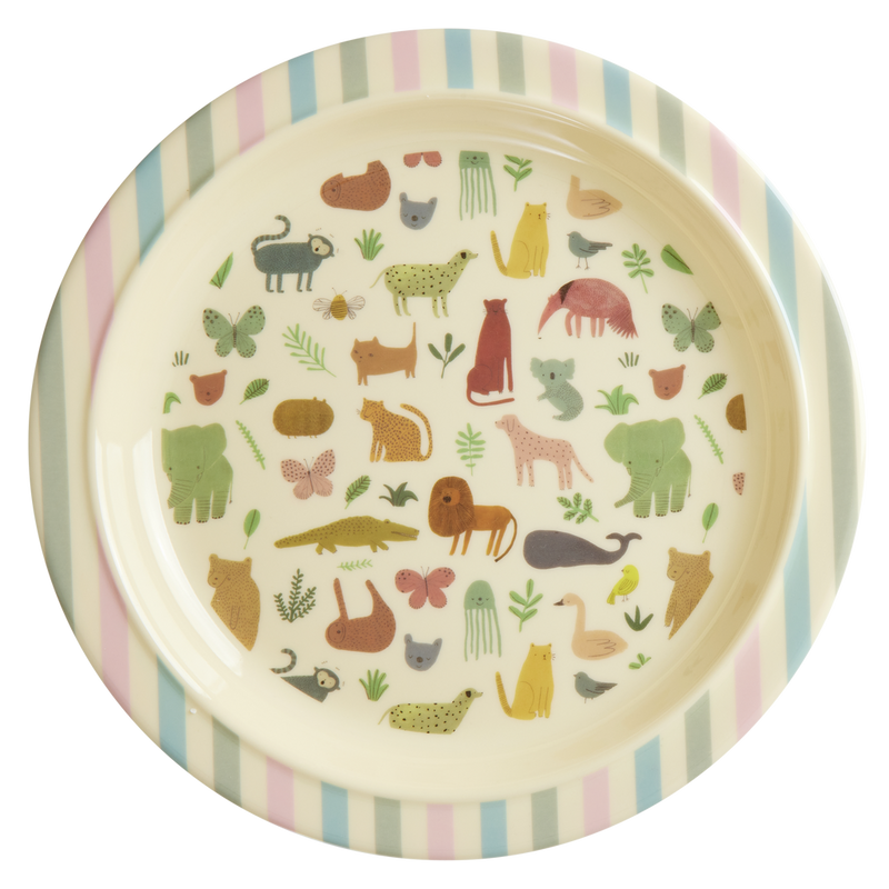 Melamine Kids Plate - Multicolor - Sweet Junglel Print - Rice By Rice