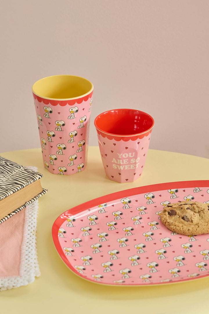 Rectangular Plate with Snoopy Print - Pink - EARLY JUNE DELIVERY - Rice By Rice