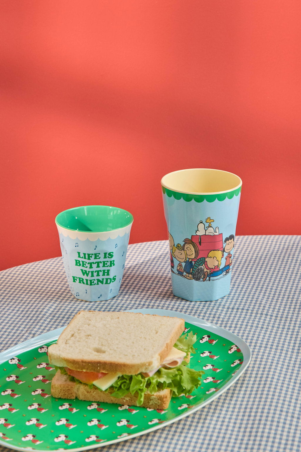 Melamine Cup with Snoopy Print - Soft Blue - 8.45 oz - EARLY JUNE DELIVERY - Rice By Rice
