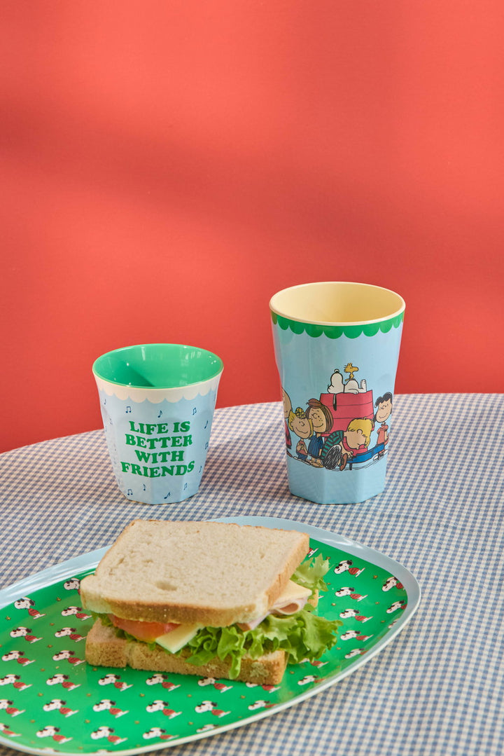Melamine Cup with Snoopy Print - Soft Blue - 8.45 oz - EARLY JUNE DELIVERY - Rice By Rice