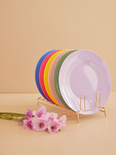 Melamine Dinner Plates in Assorted 'Flower Me Happy' Colors - Set of 6  plates - Rice By Rice