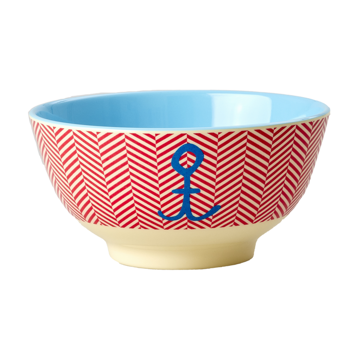 Medium Melamine Bowl - Anchor Print - Rice By Rice