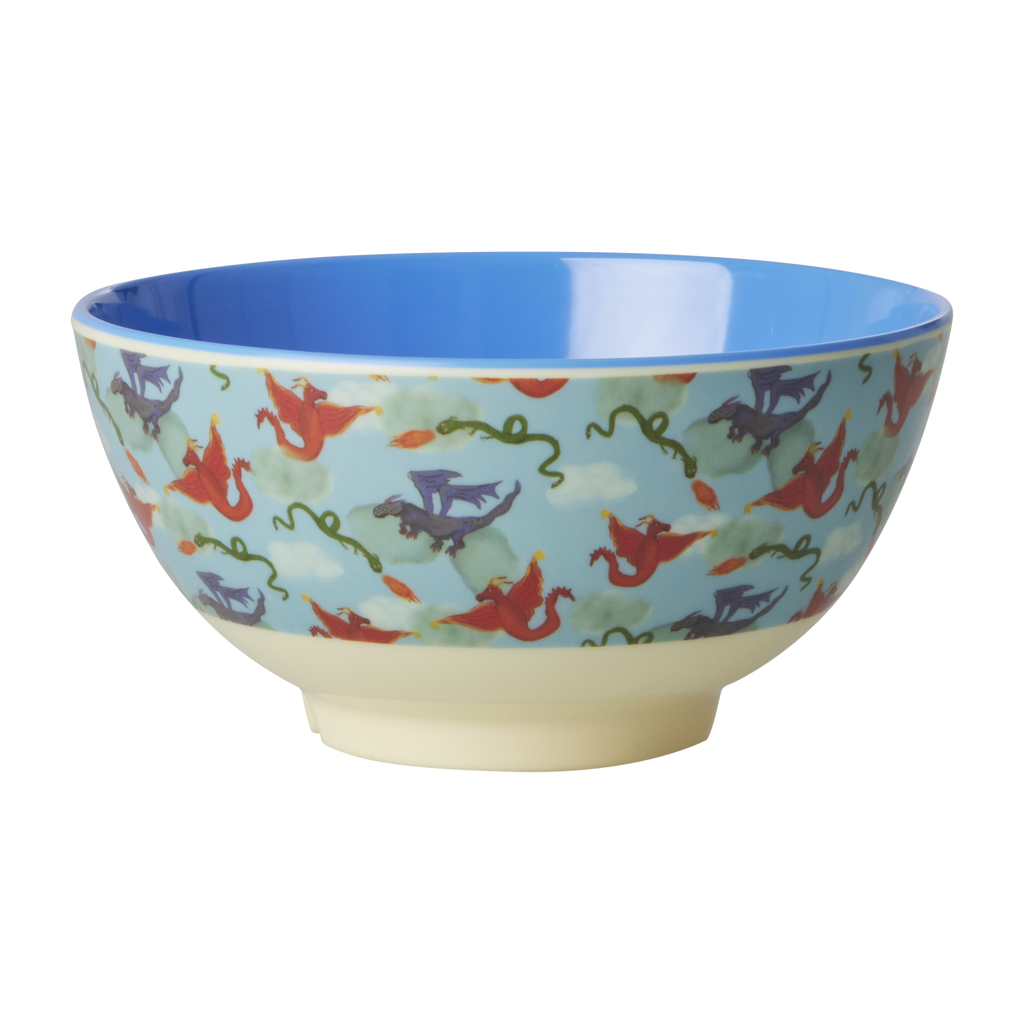 Medium Melamine Bowl - Dragon Print - Rice By Rice