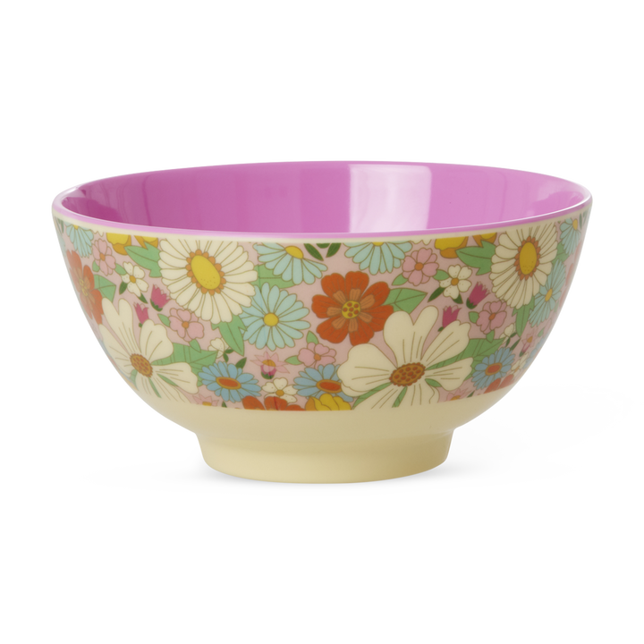 Medium Melamine Bowl - Flower Power Print - 23.7oz - Rice By Rice