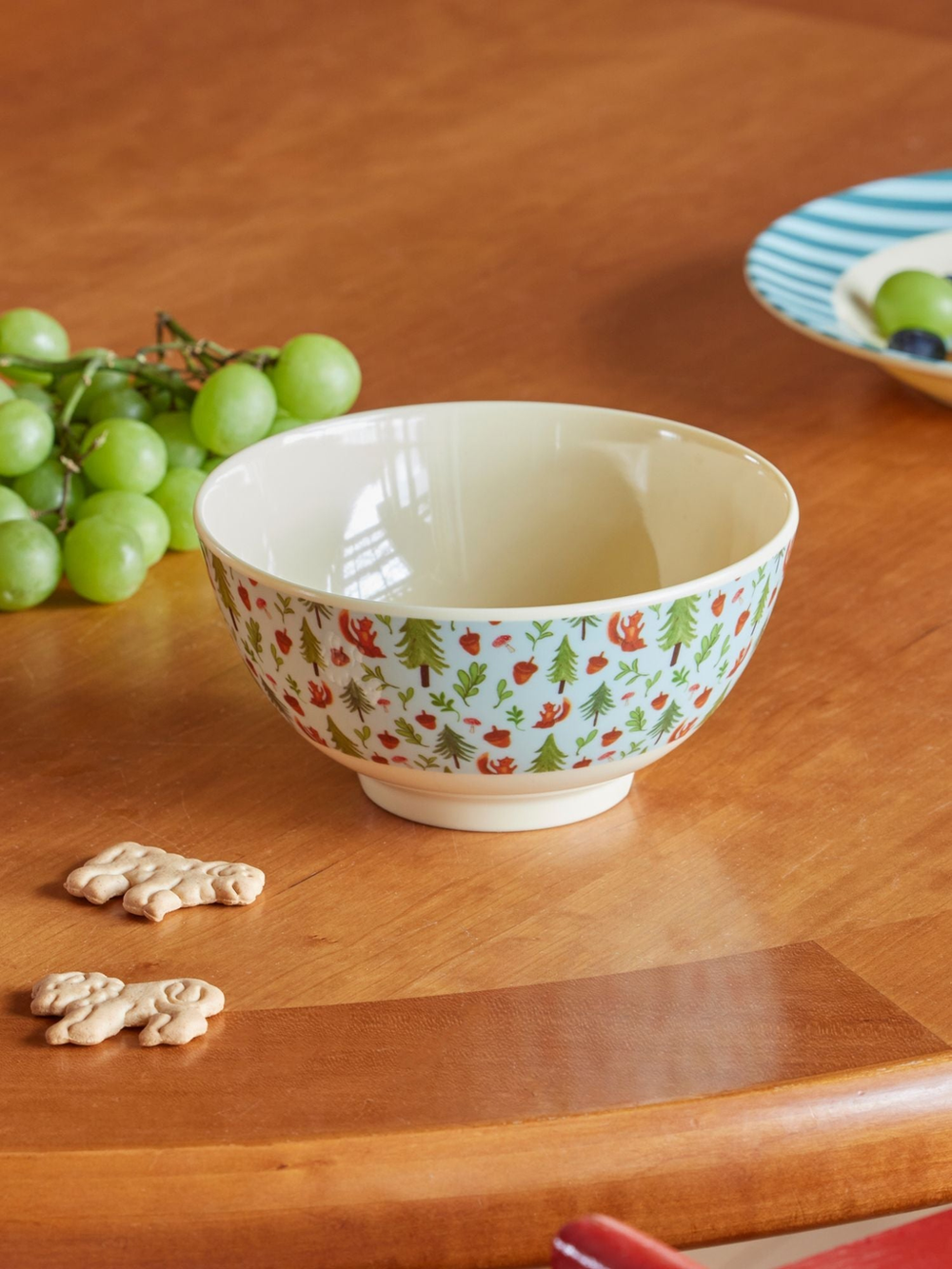 Medium Melamine Bowl - Blue Happy Forest Print - Rice By Rice