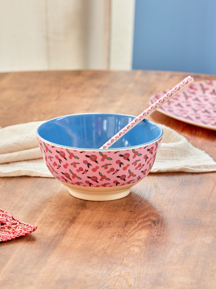 Medium Melamine Bowl - A Rose Is A Rose Print - Rice By Rice