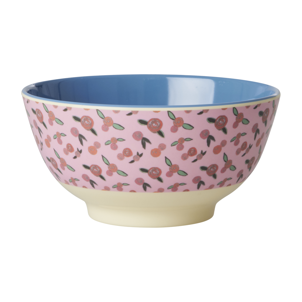 Medium Melamine Bowl - A Rose Is A Rose Print - Rice By Rice