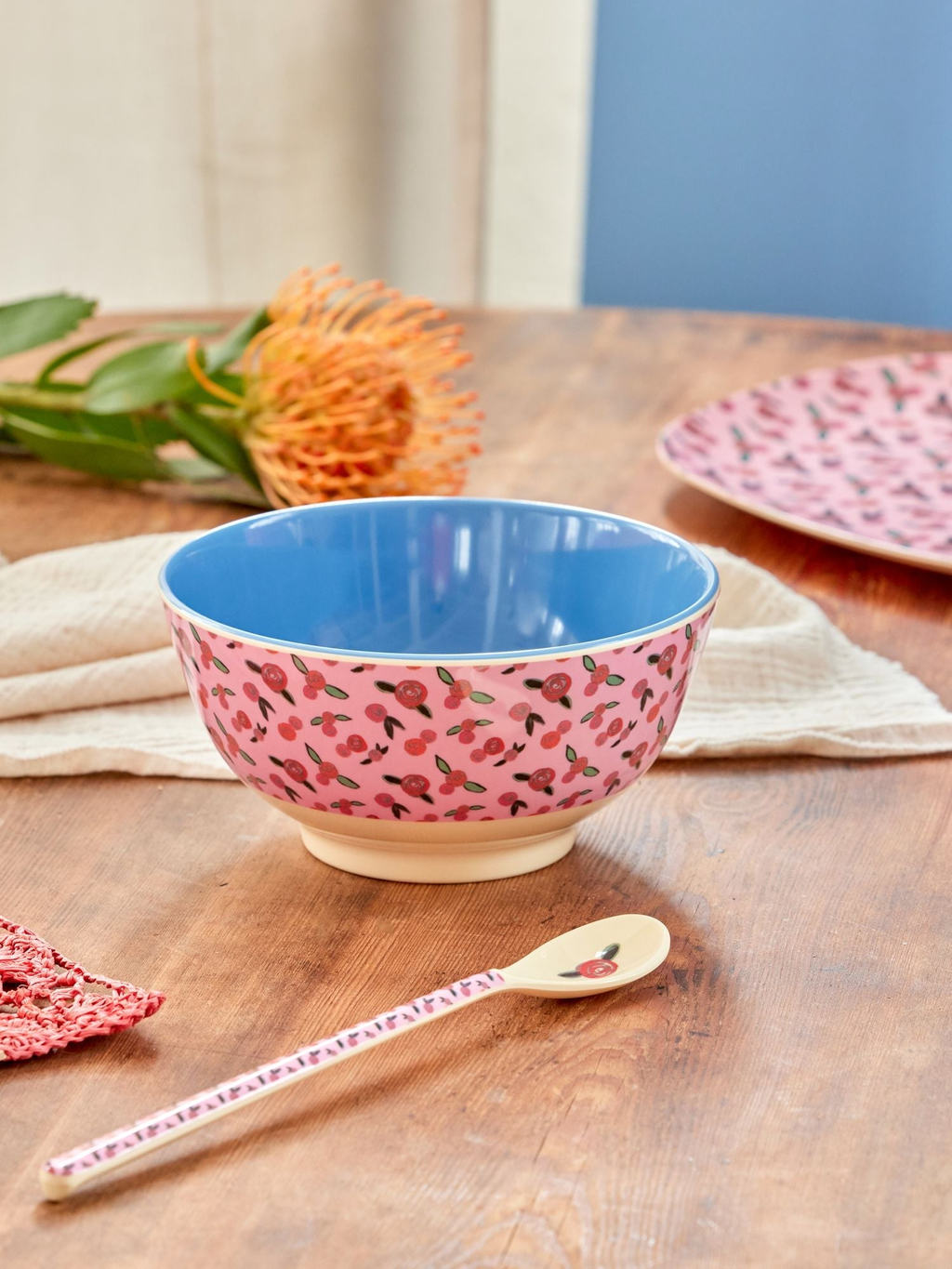 Medium Melamine Bowl - A Rose Is A Rose Print - Rice By Rice