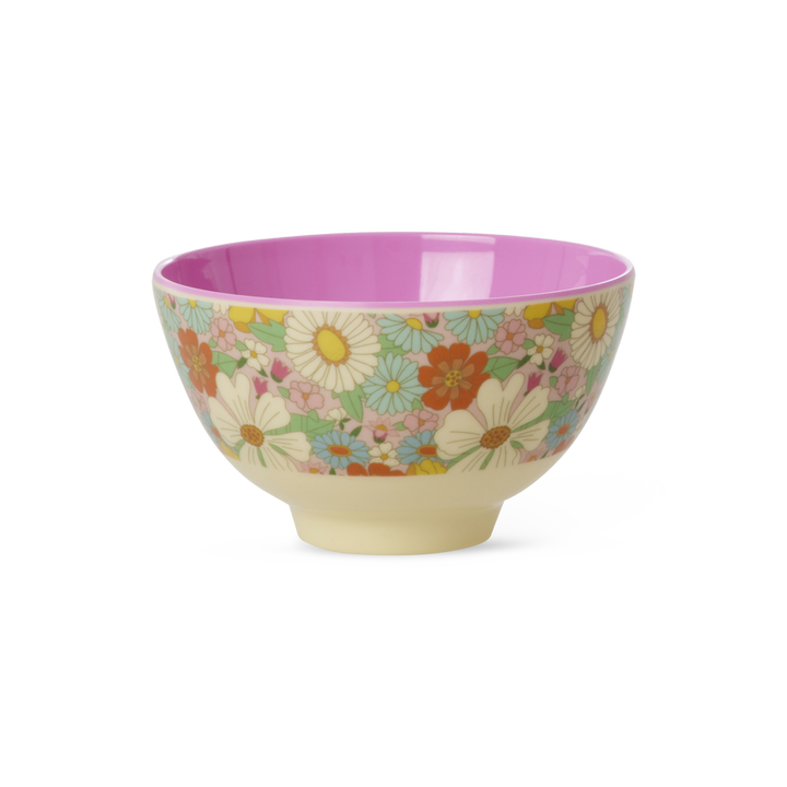 Small Melamine Bowl - Flower Power Print - 10.1oz - Rice By Rice